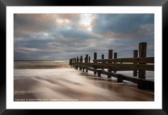 Happisburgh Beach Norfolk at Dawn Framed Mounted Print by David Powley