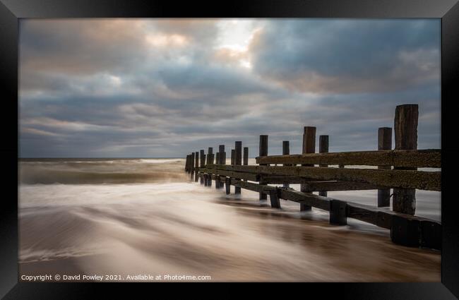 Happisburgh Beach Norfolk at Dawn Framed Print by David Powley