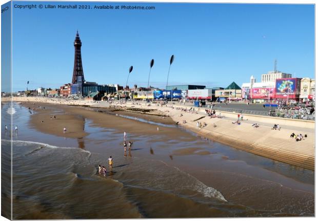 Blackpool North to Central Promenade. Canvas Print by Lilian Marshall