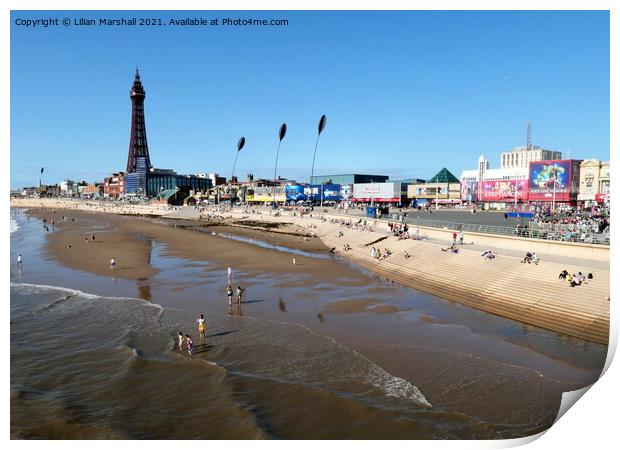 Blackpool North to Central Promenade. Print by Lilian Marshall