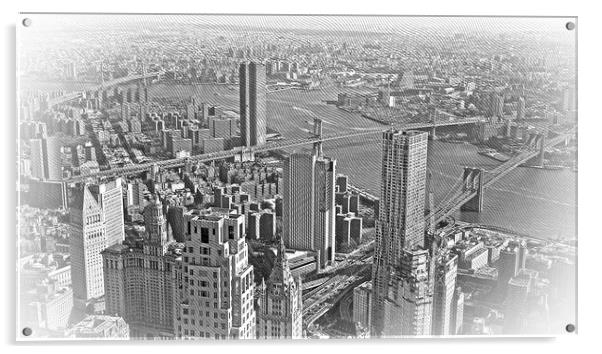 Wide angle aerial view over Manhattan New York Acrylic by Erik Lattwein
