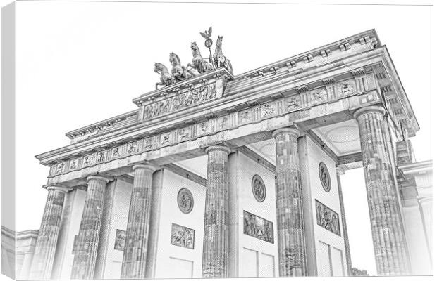 Famous Brandenburg Gate in Berlin called Brandenburger Tor Canvas Print by Erik Lattwein