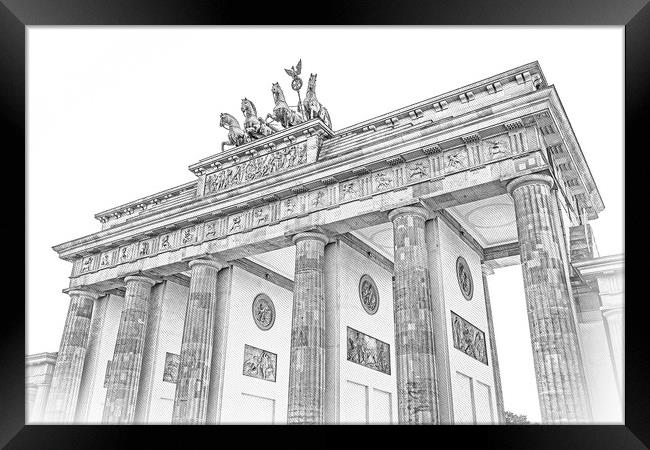 Famous Brandenburg Gate in Berlin called Brandenburger Tor Framed Print by Erik Lattwein