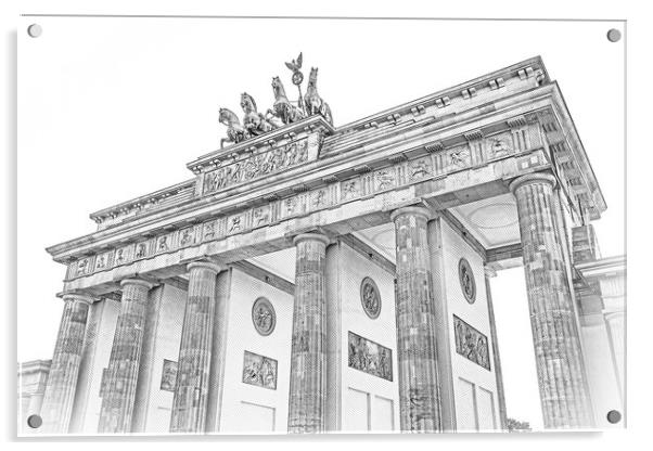 Famous Brandenburg Gate in Berlin called Brandenburger Tor Acrylic by Erik Lattwein