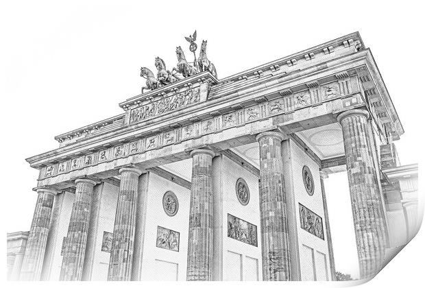 Famous Brandenburg Gate in Berlin called Brandenburger Tor Print by Erik Lattwein