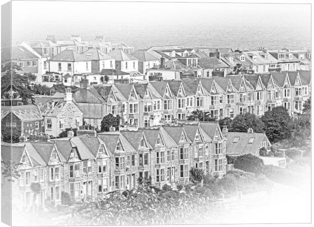 The houses of St Ives in Cornwall England Canvas Print by Erik Lattwein