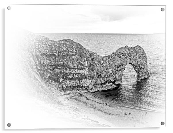 Famous Durdle Door in England - sunset view Acrylic by Erik Lattwein