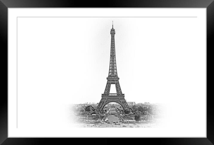 Famous Eiffel Tower in Paris - most famous landmark in the city Framed Mounted Print by Erik Lattwein