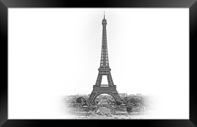 Famous Eiffel Tower in Paris - most famous landmark in the city Framed Print by Erik Lattwein
