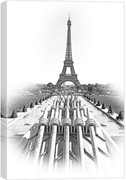Typical landmark and symbol for Paris - the famous Eiffel Tower Canvas Print by Erik Lattwein
