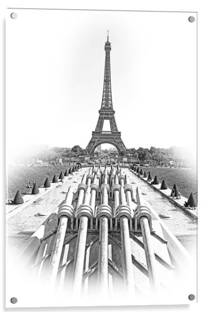 Typical landmark and symbol for Paris - the famous Eiffel Tower Acrylic by Erik Lattwein