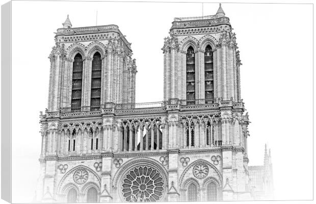 Paris Notre Dame Cathedral - a tourist attraction Canvas Print by Erik Lattwein