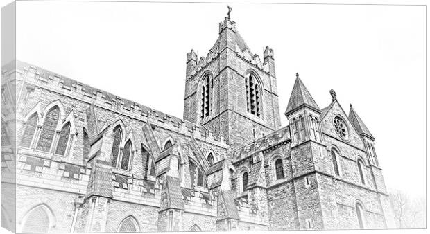 Christchurch Cathedral Dublin - most famous church in the city Canvas Print by Erik Lattwein