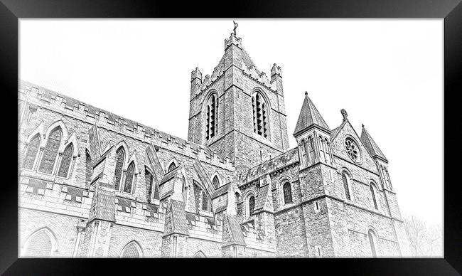 Christchurch Cathedral Dublin - most famous church in the city Framed Print by Erik Lattwein