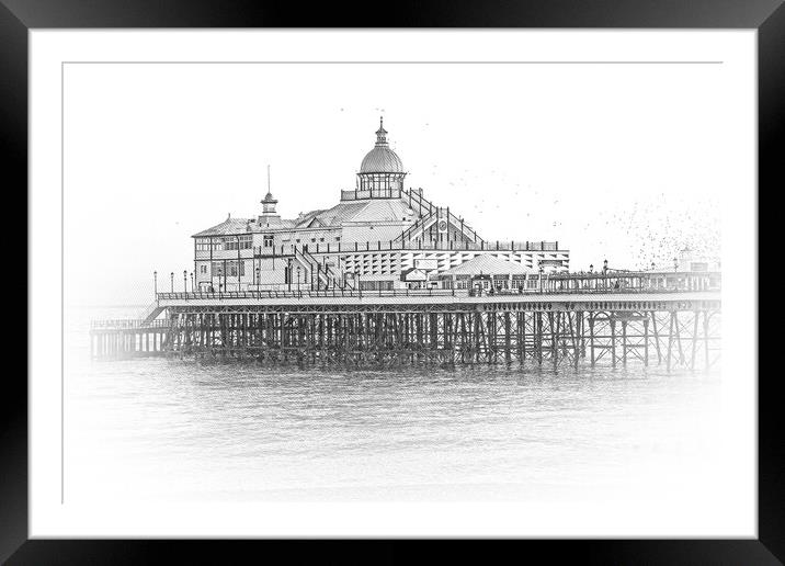 Beautiful Eastbourne Pier in the evening Framed Mounted Print by Erik Lattwein