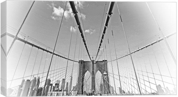 Famous landmark in New York the wonderful Brooklyn Bridge Canvas Print by Erik Lattwein