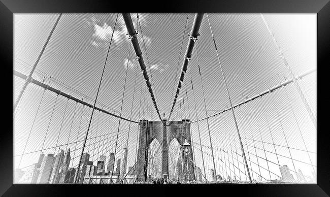 Famous landmark in New York the wonderful Brooklyn Bridge Framed Print by Erik Lattwein
