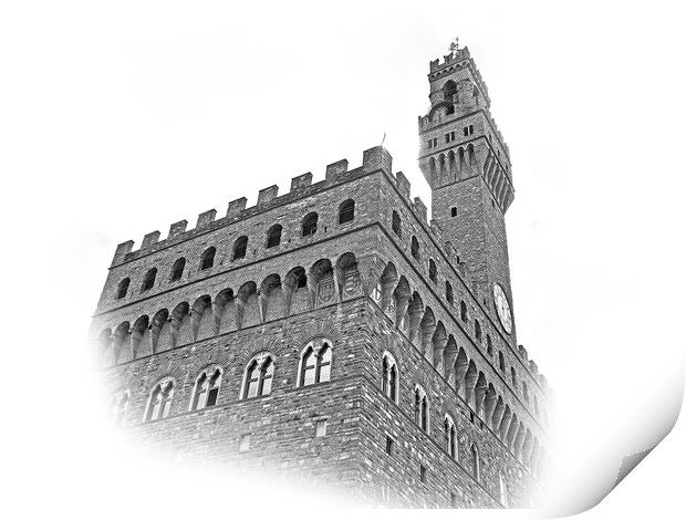 Famous Palazzo Vecchio in Florence - the Vecchio Palace in the h Print by Erik Lattwein