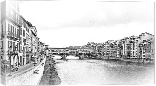 River Arno in the city of Florence - FLORENCE  Canvas Print by Erik Lattwein
