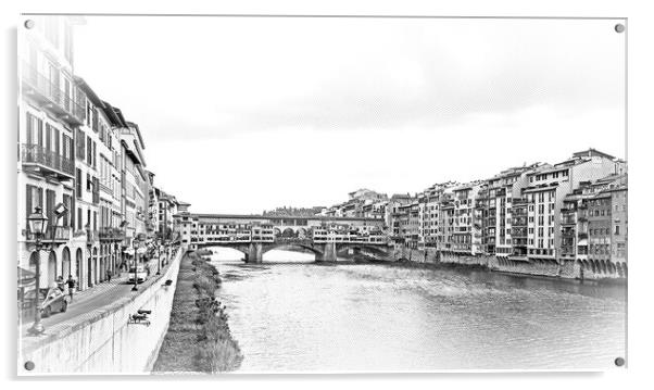 River Arno in the city of Florence - FLORENCE  Acrylic by Erik Lattwein