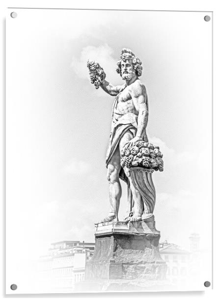 Statue at Santa Trinita Bridge in Florence Acrylic by Erik Lattwein