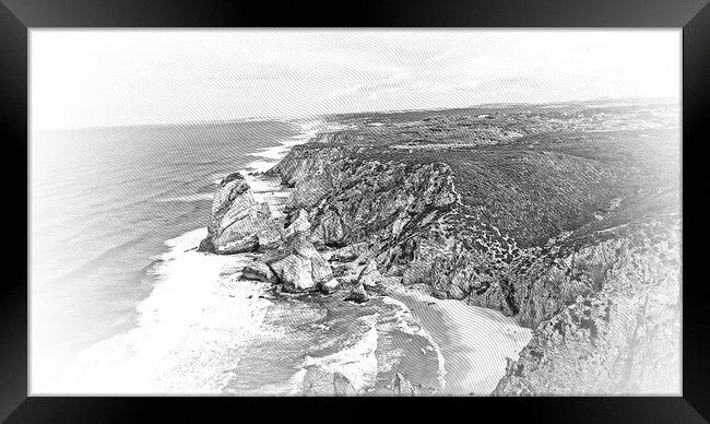 The rocky coast of Cabo da Roca in Portugal Framed Print by Erik Lattwein
