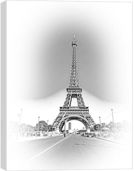 Famous Eiffel Tower in Paris on a sunny day Canvas Print by Erik Lattwein