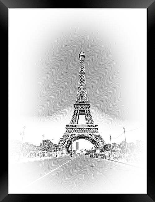 Famous Eiffel Tower in Paris on a sunny day Framed Print by Erik Lattwein