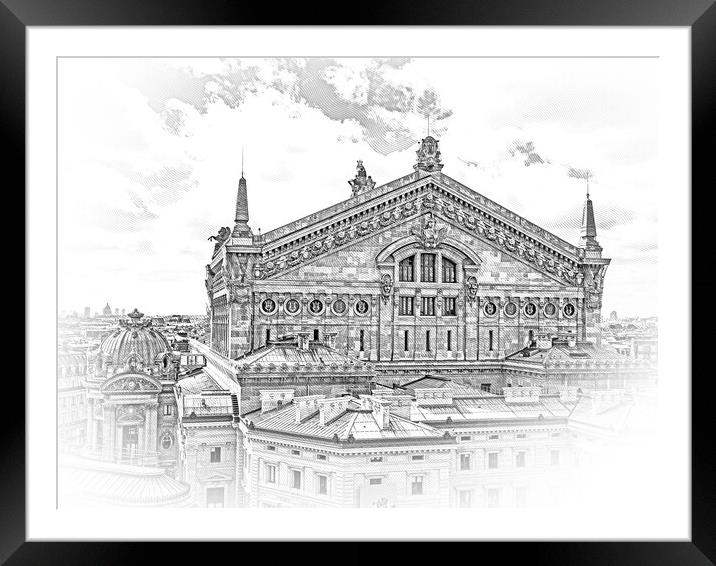 Opera Garnier in the city of Paris Framed Mounted Print by Erik Lattwein