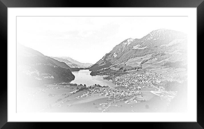 Wonderful Switzerland from above - Lake Lungern near Lucerne Framed Mounted Print by Erik Lattwein