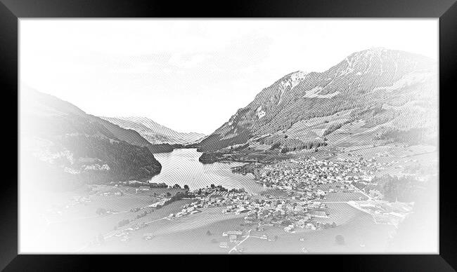Wonderful Switzerland from above - Lake Lungern near Lucerne Framed Print by Erik Lattwein