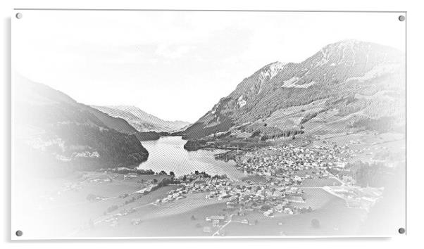 Wonderful Switzerland from above - Lake Lungern near Lucerne Acrylic by Erik Lattwein