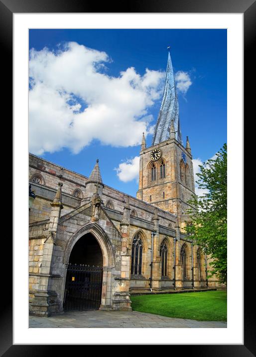 Chesterfield Crooked Spire  Framed Mounted Print by Darren Galpin