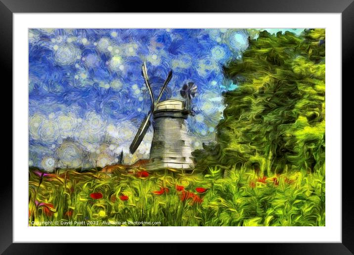 Windmill Van Gogh Framed Mounted Print by David Pyatt