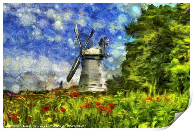 Windmill Van Gogh Print by David Pyatt