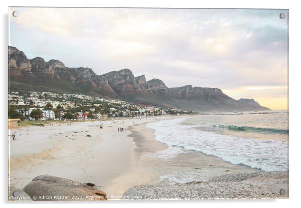 Sunset over Camps Bay beach  Acrylic by Adrian Paulsen