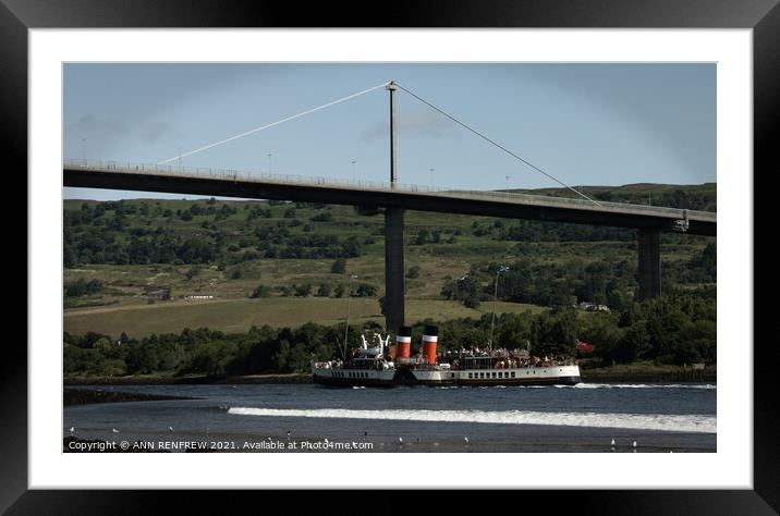 Down the Clyde on the Waverley Framed Mounted Print by ANN RENFREW