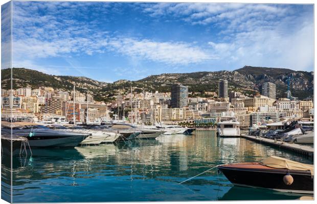 Monaco Monte Carlo Harbor View Canvas Print by Artur Bogacki