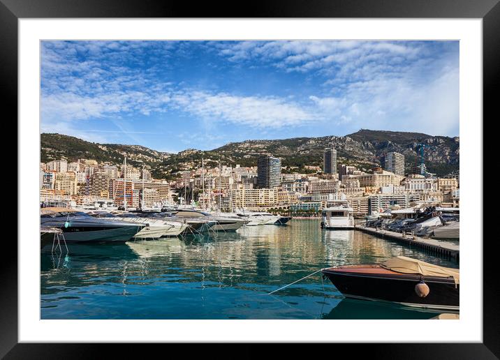 Monaco Monte Carlo Harbor View Framed Mounted Print by Artur Bogacki