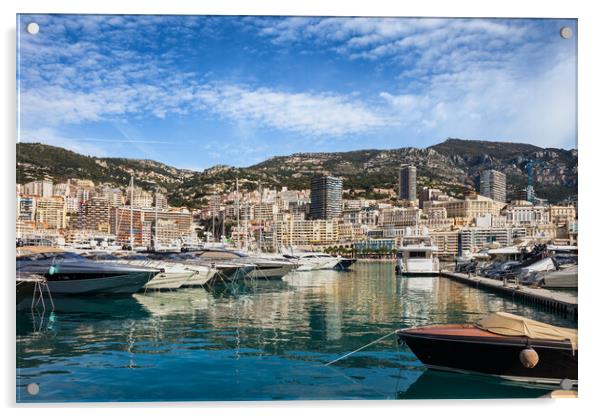 Monaco Monte Carlo Harbor View Acrylic by Artur Bogacki