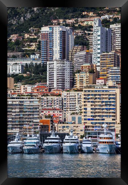 Monaco Cityscape Framed Print by Artur Bogacki