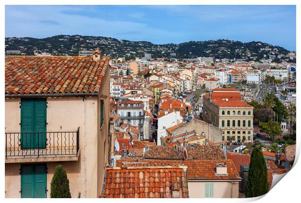City of Cannes in France Print by Artur Bogacki