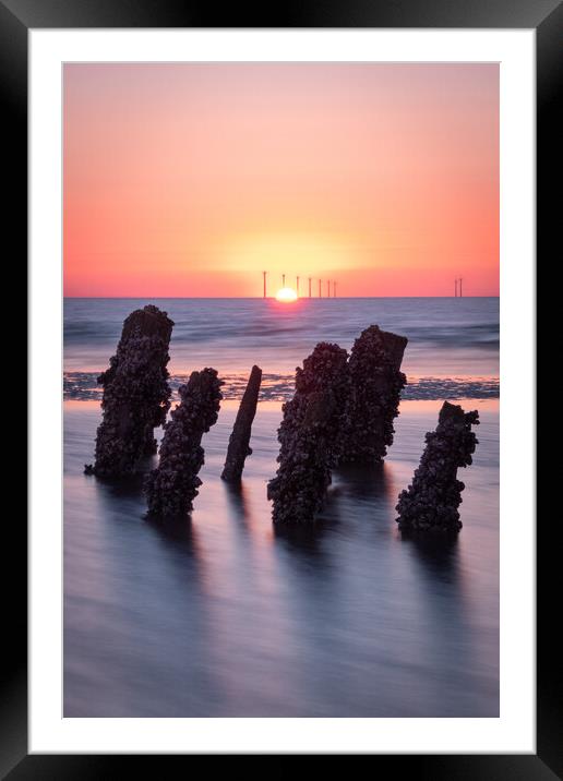 Sunset Pillars Framed Mounted Print by Liam Neon