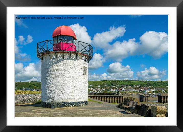 Burry Port Harbour Lighthouse Carmarthenshire Framed Mounted Print by Nick Jenkins