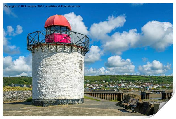 Burry Port Harbour Lighthouse Carmarthenshire Print by Nick Jenkins