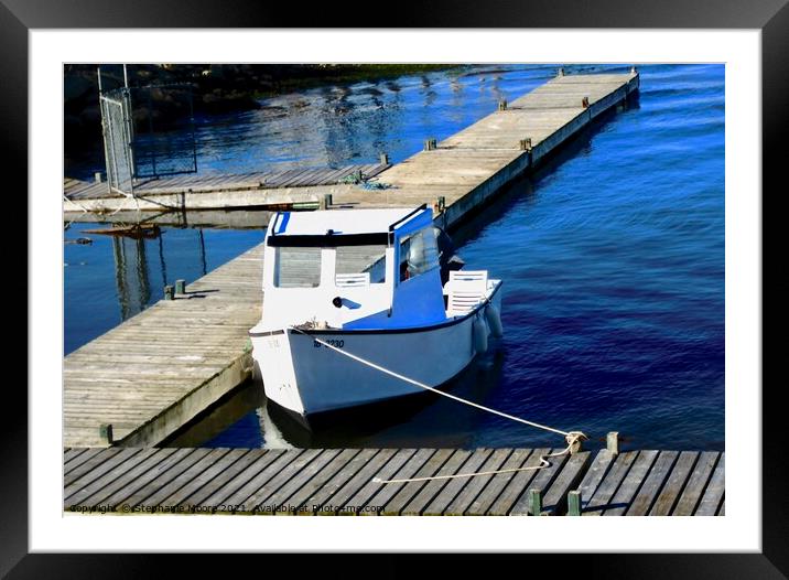 Lonely boat Framed Mounted Print by Stephanie Moore