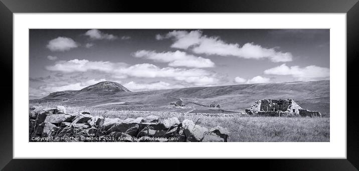 Pen-y-Ghent and Derelict Barn Framed Mounted Print by Heather Sheldrick