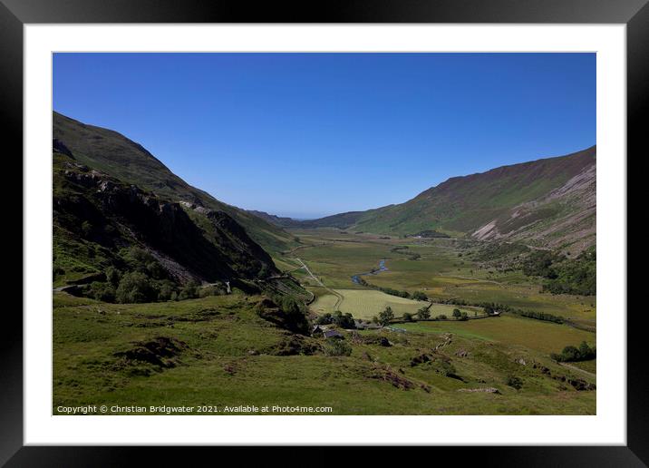 Nant Ffrancon Valley 1 Framed Mounted Print by Christian Bridgwater