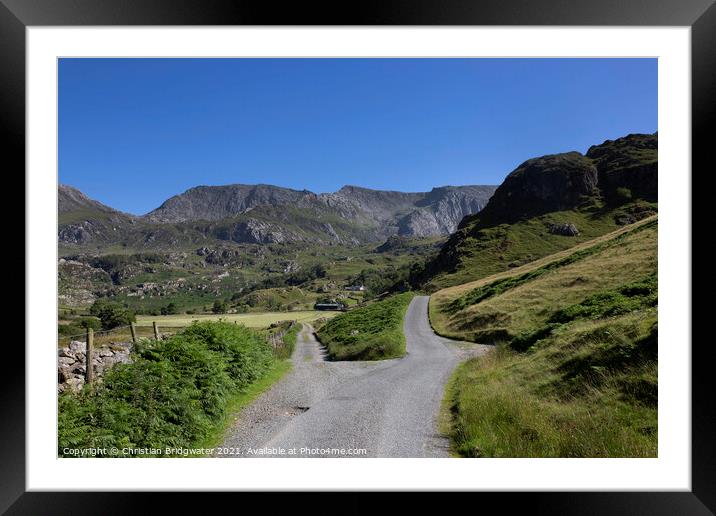 Nant Ffrancon Valley 3 Framed Mounted Print by Christian Bridgwater