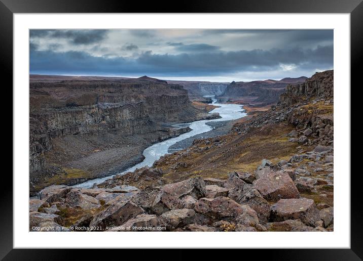 Jokulsargljufur canyon in northern Iceland Framed Mounted Print by Paulo Rocha